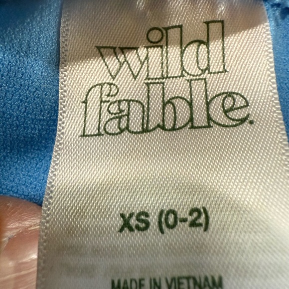 Blue Ribbed string  Bikini Set by Wild Fable top is size small bottom is size XS - Picture 10 of 10